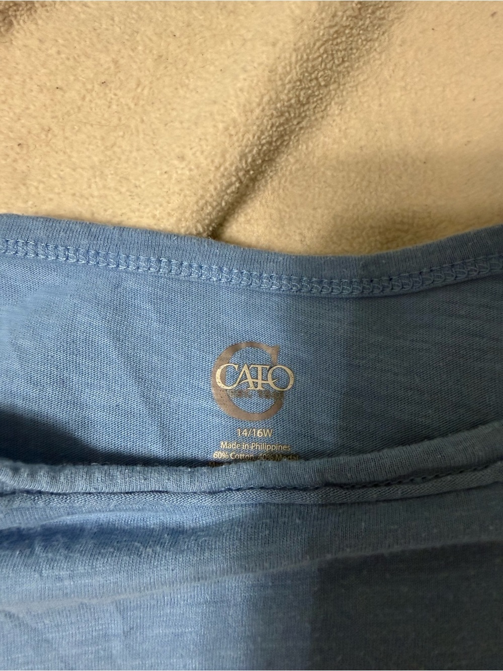 Cato Light Blue Short Sleeve Women's Tee - Picture 2 of 2